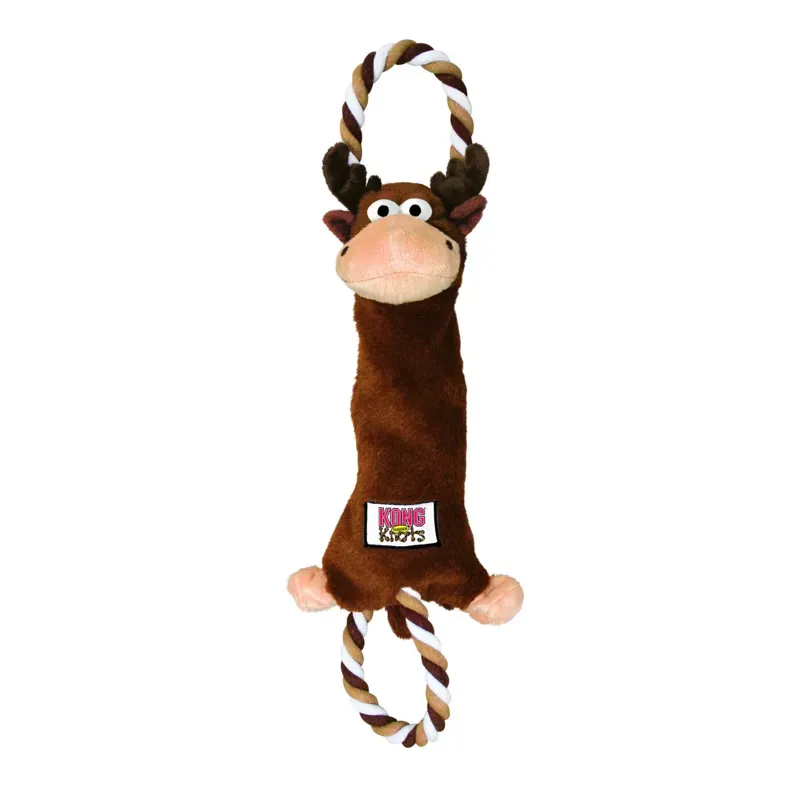 Kong TuggerKnots Moose Medium/Large Dog Toy in Brown