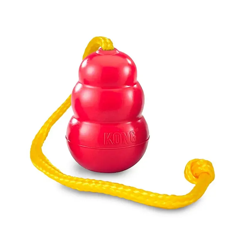 Kong Medium Classic with Rope in Red