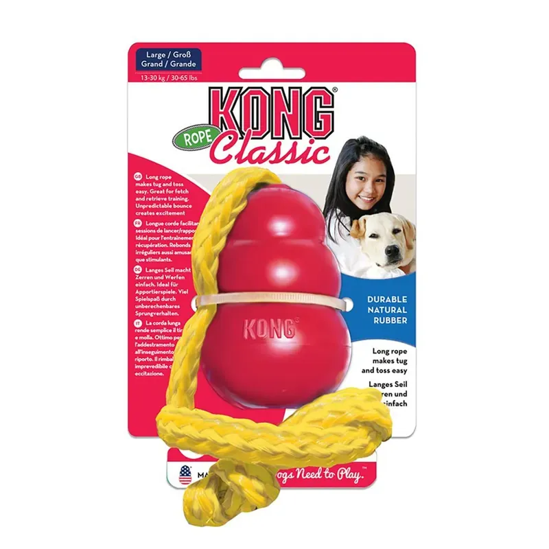 Kong Large Classic with Rope in Red