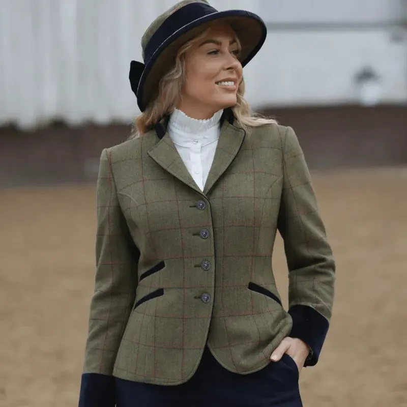 Equetech Launton Tweed Lead Rein Jacket and Hat in Launton Green-2