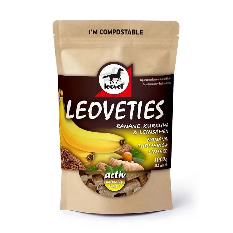 Leovet 1kg Banana Turmeric Linseed Horse Treats in Yellow