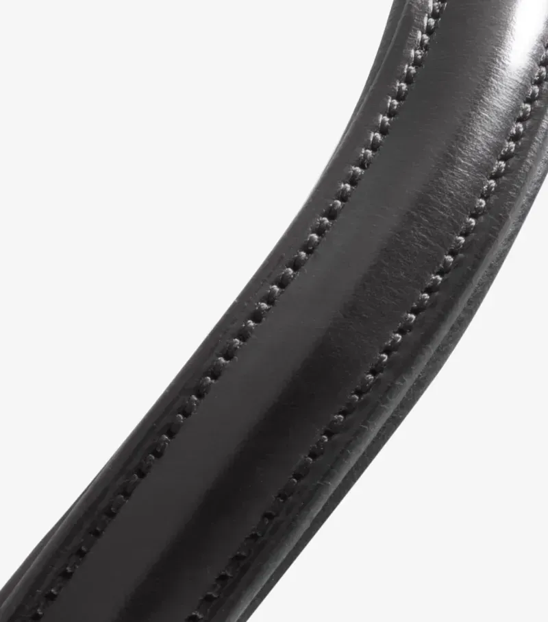 Premier Equine X-Full Liscio Plain Shaped Leather Browband in Black-3