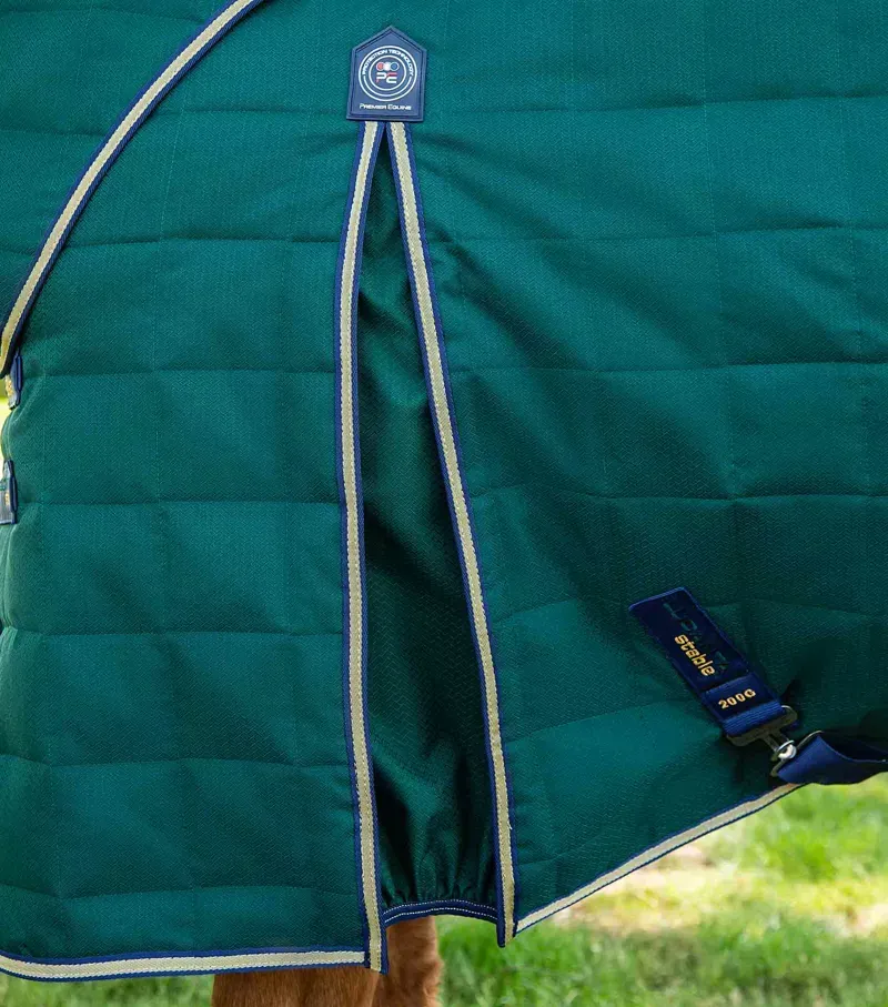 Premier Equine 200g Lucanta Stable Rug With Neck Cover in Green-3