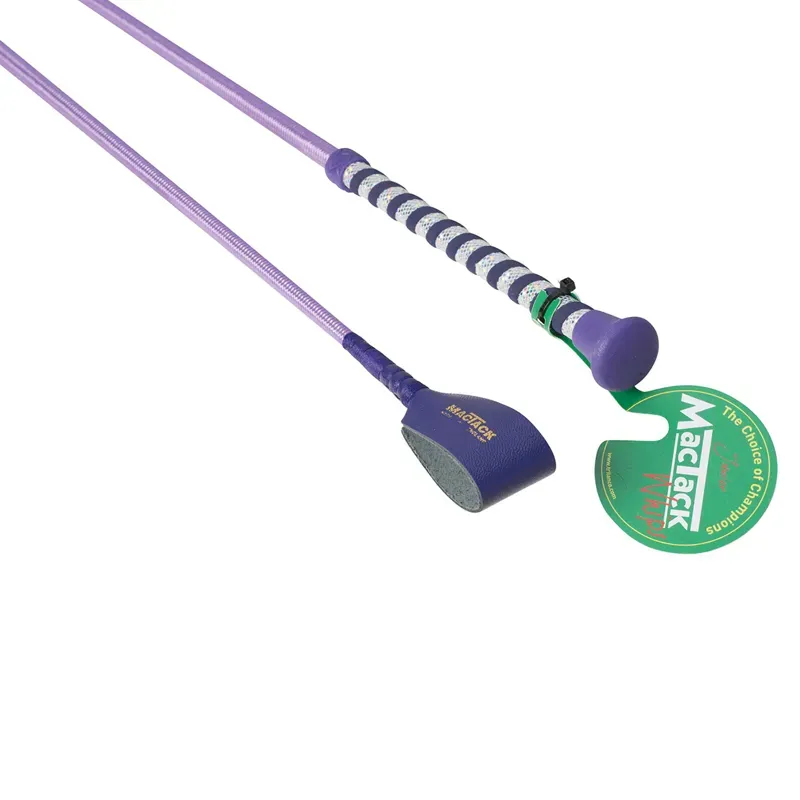 MacTack S187 24in Glitter Handle Junior Riding Whip in Purple