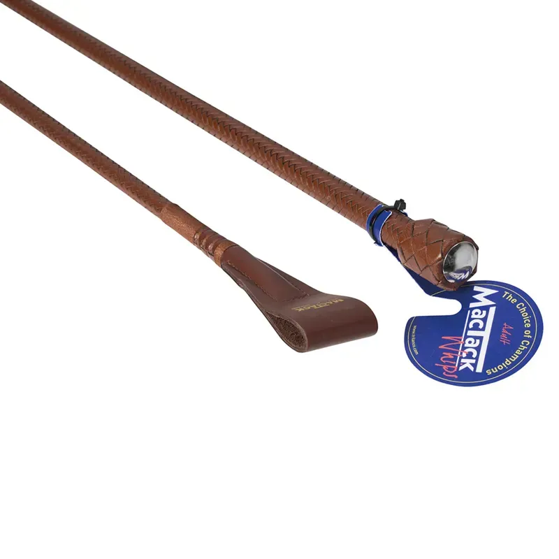 MacTack CR4 26in Wide Keeper Riding Whip in Brown