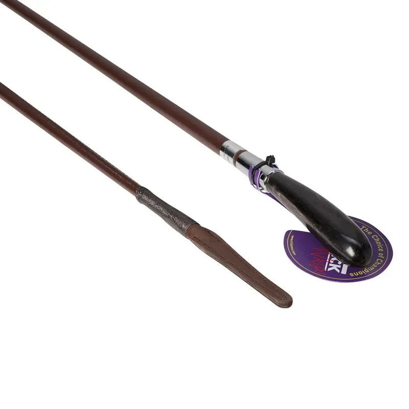 MacTack C28 24in Buffalo Handle Show Whip in Brown