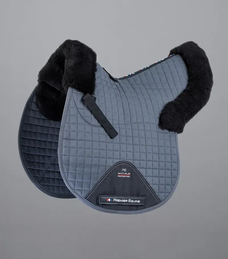 Premier Equine Merino Wool GP/Jump Numnah in Grey/Black Wool