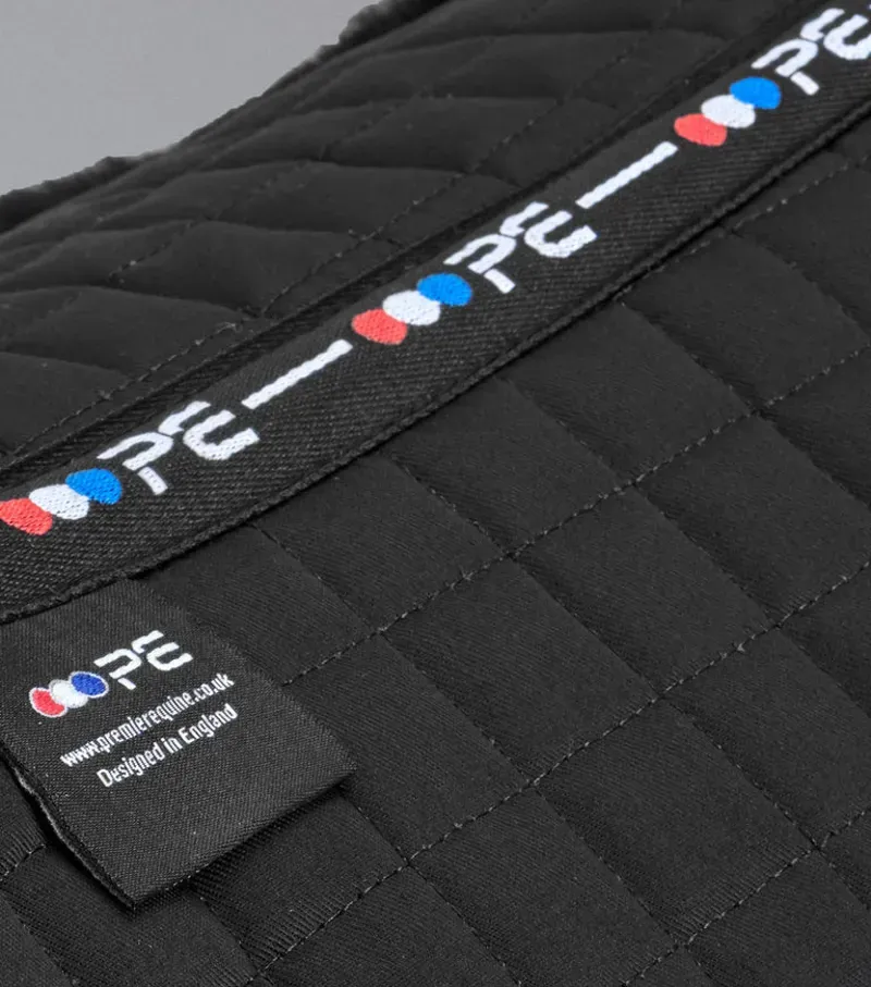 Premier Equine Merino Wool Half Pad in Black/Black Wool-1