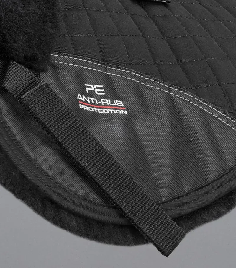 Premier Equine Merino Wool Half Pad in Black/Black Wool-4