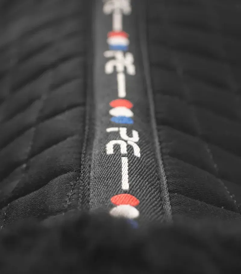 Premier Equine Merino Wool Half Pad in Black/Black Wool-5