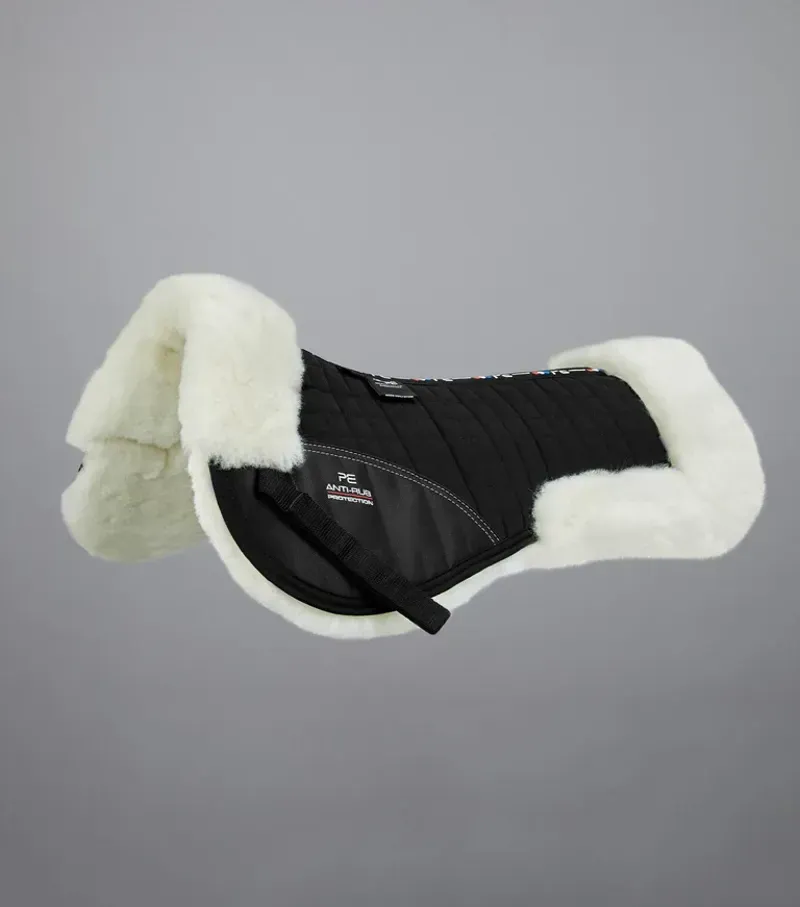 Premier Equine Merino Wool Half Pad in Black/Natural Wool
