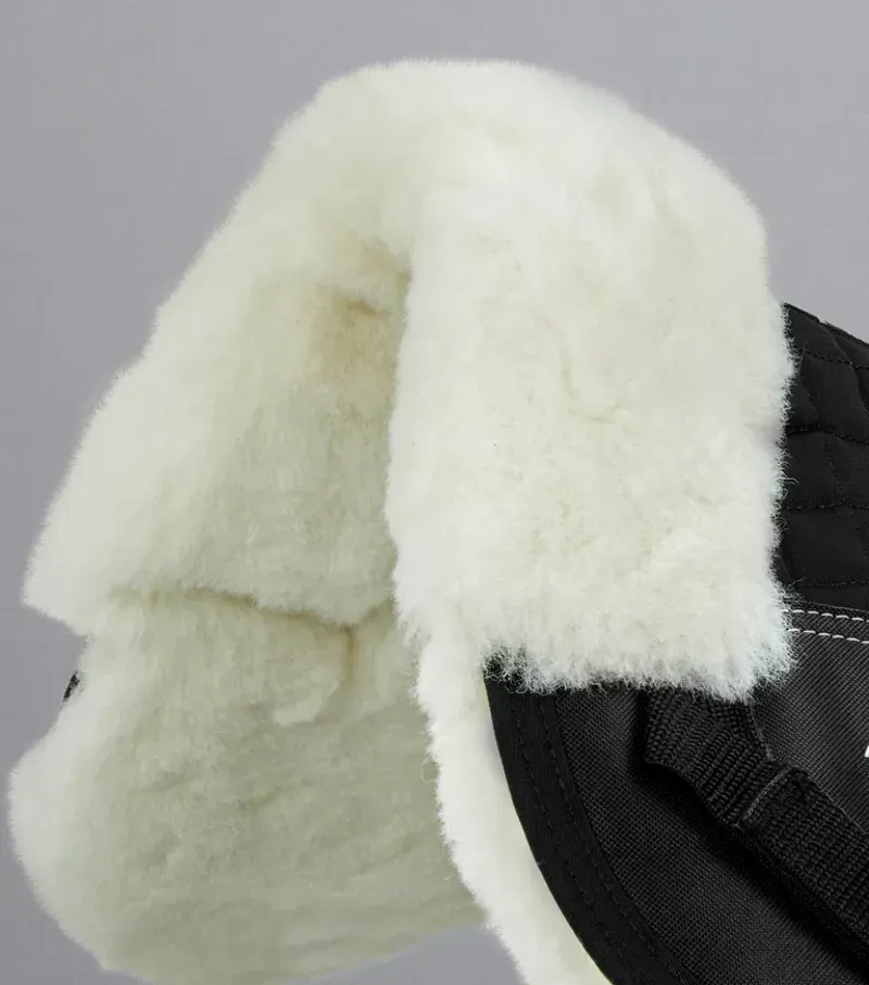 Premier Equine Merino Wool Half Pad in Black/Natural Wool-2