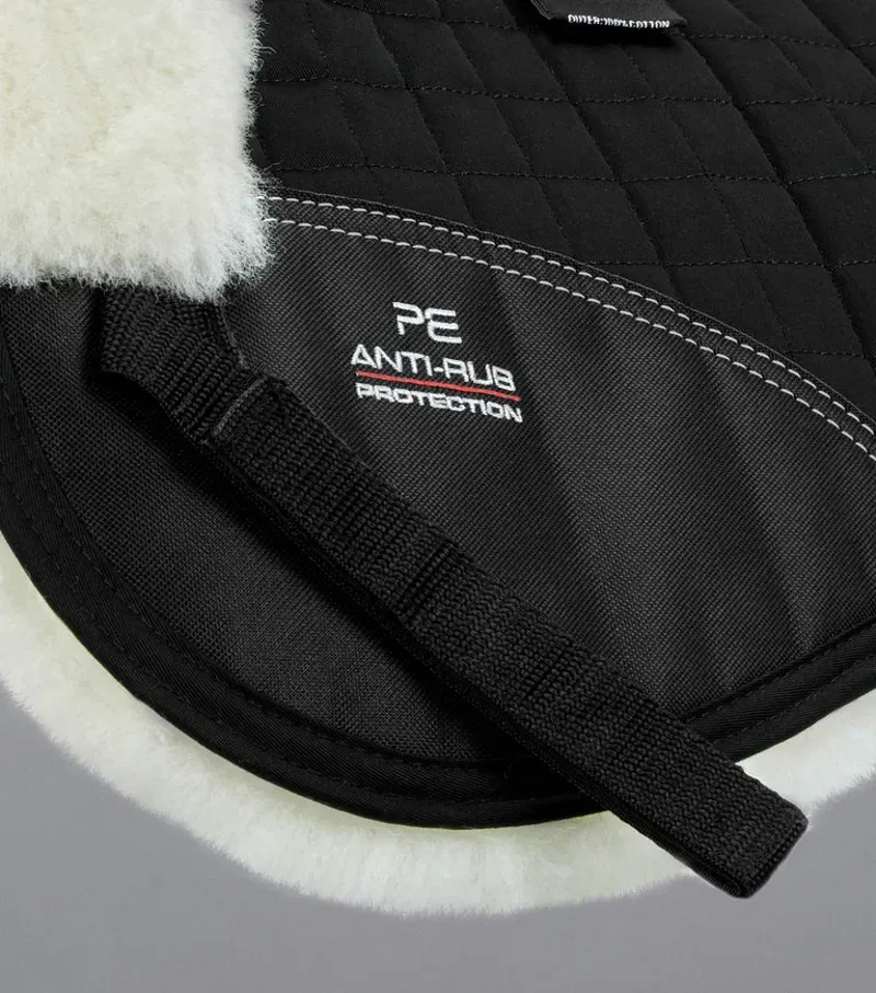 Premier Equine Merino Wool Half Pad in Black/Natural Wool-4