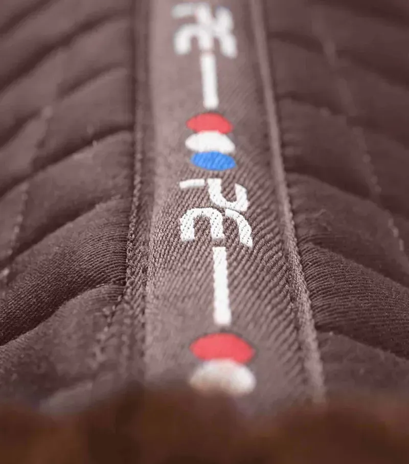 Premier Equine Merino Wool Half Pad in Brown/Brown Wool-5