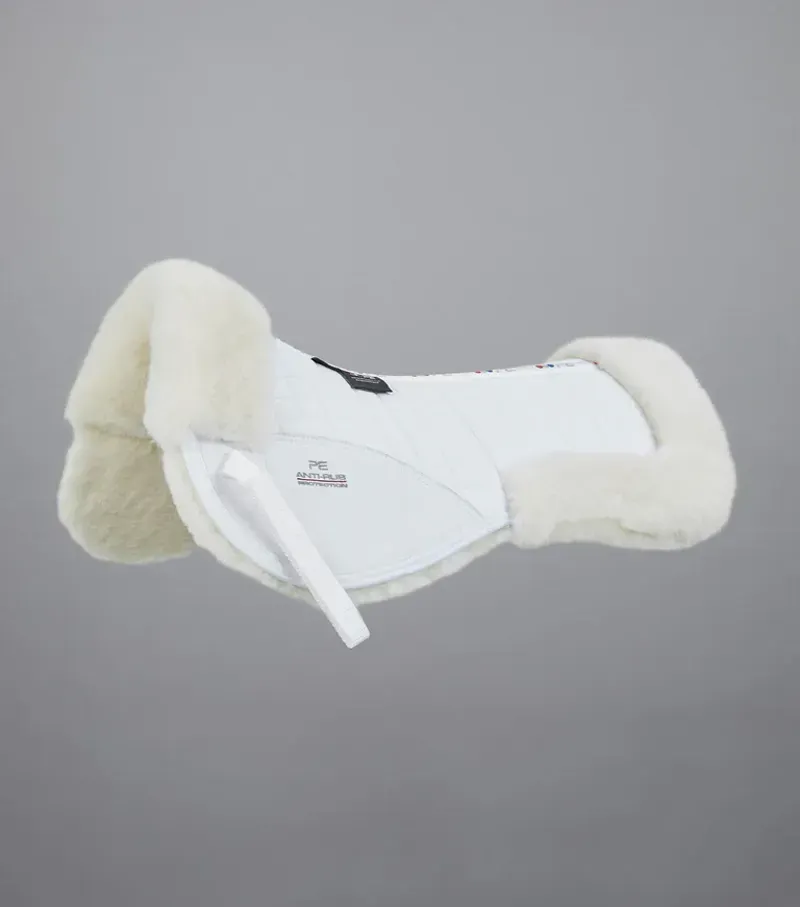 Premier Equine Merino Wool Half Pad in White/Natural Wool