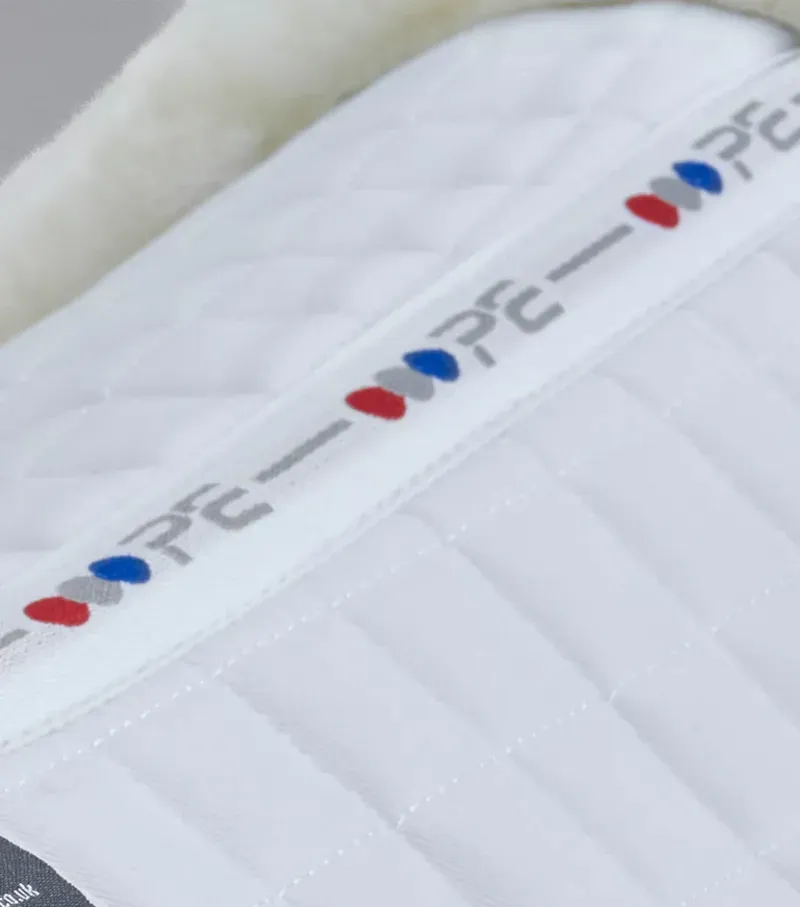 Premier Equine Merino Wool Half Pad in White/Natural Wool-1