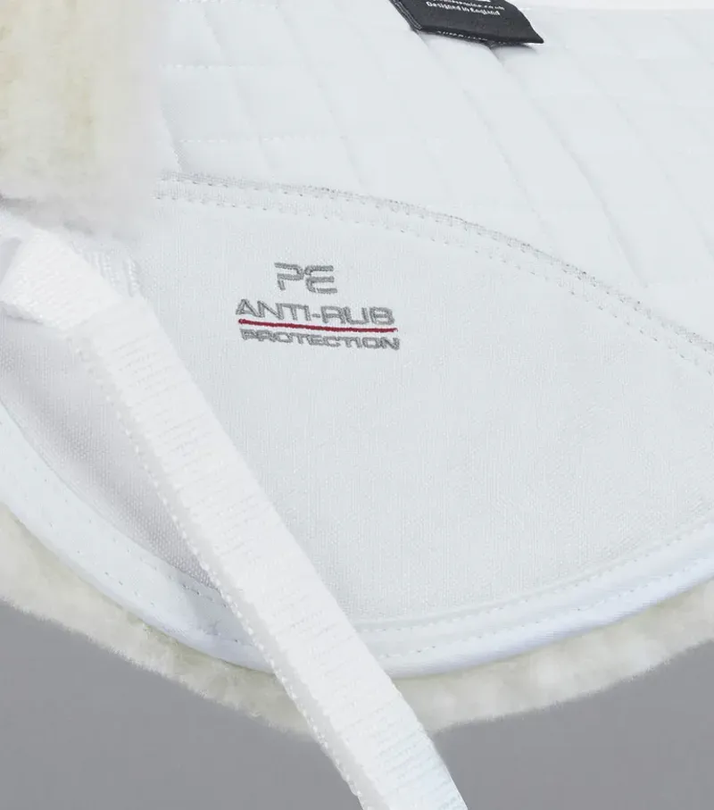 Premier Equine Merino Wool Half Pad in White/Natural Wool-4