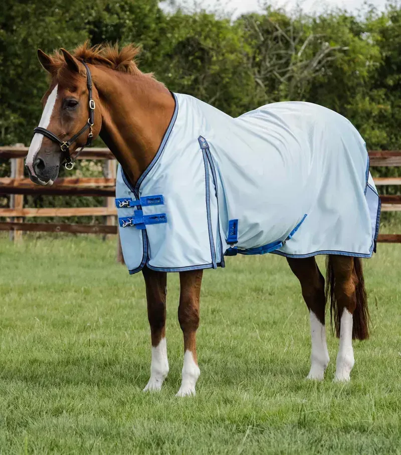 Premier Equine Mesh Air Fly Rug With Surcingles in Blue