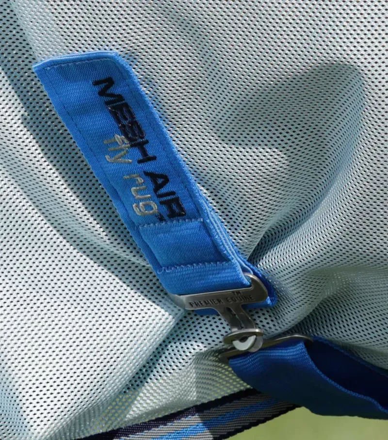 Premier Equine Mesh Air Fly Rug With Surcingles in Blue-4