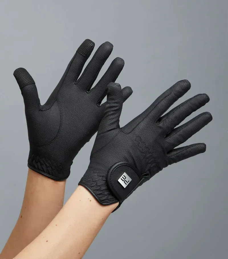 Premier Equine Ladies Metaro Competition Riding Gloves in Black
