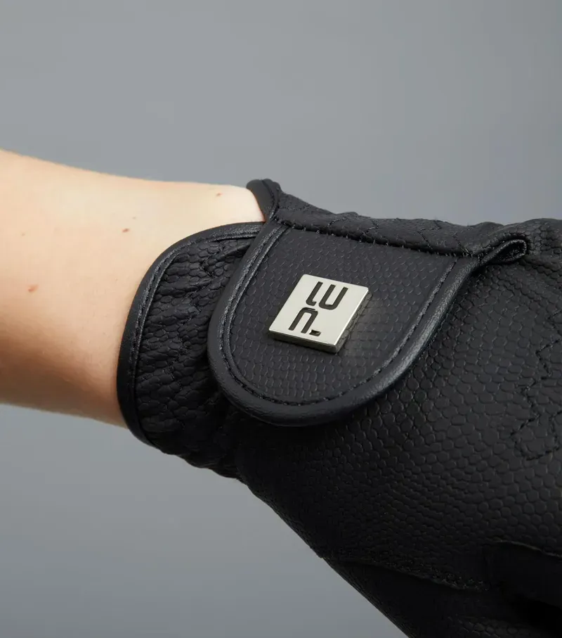 Premier Equine Ladies Metaro Competition Riding Gloves in Black-2