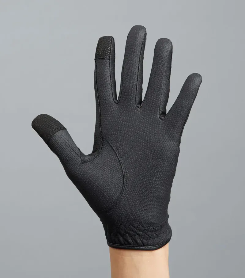 Premier Equine Ladies Metaro Competition Riding Gloves in Black-5