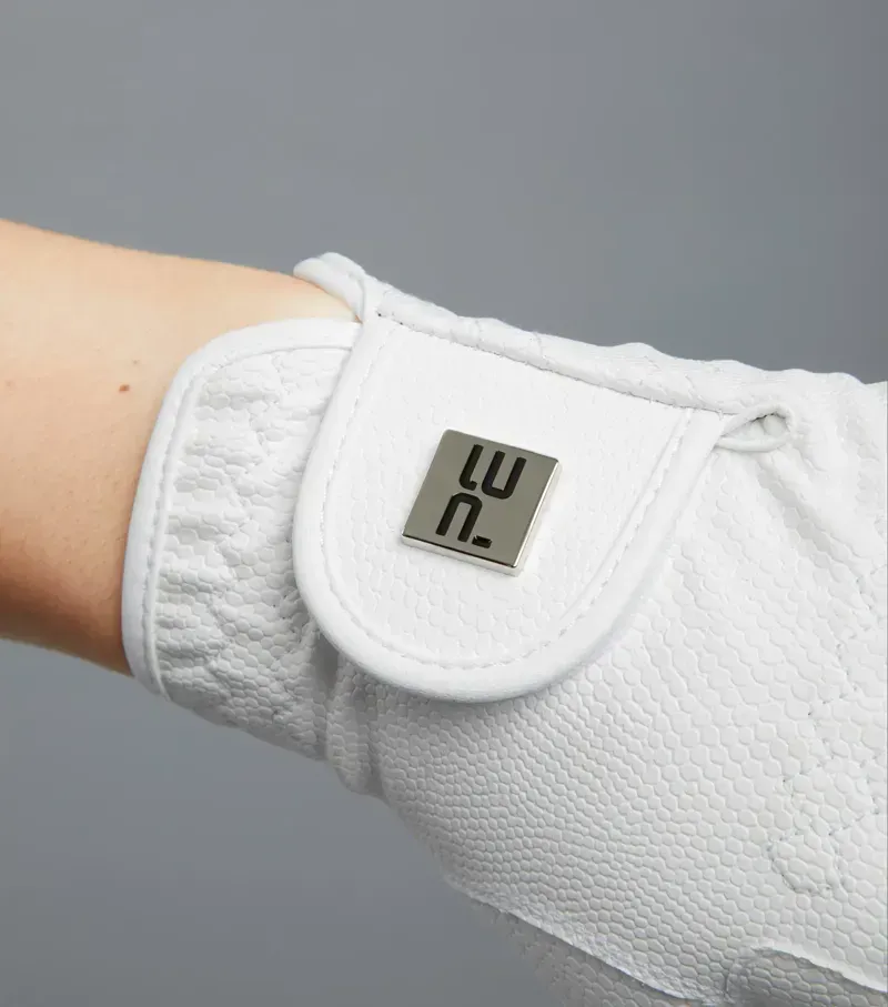 Premier Equine Ladies Metaro Competition Riding Gloves in White-2