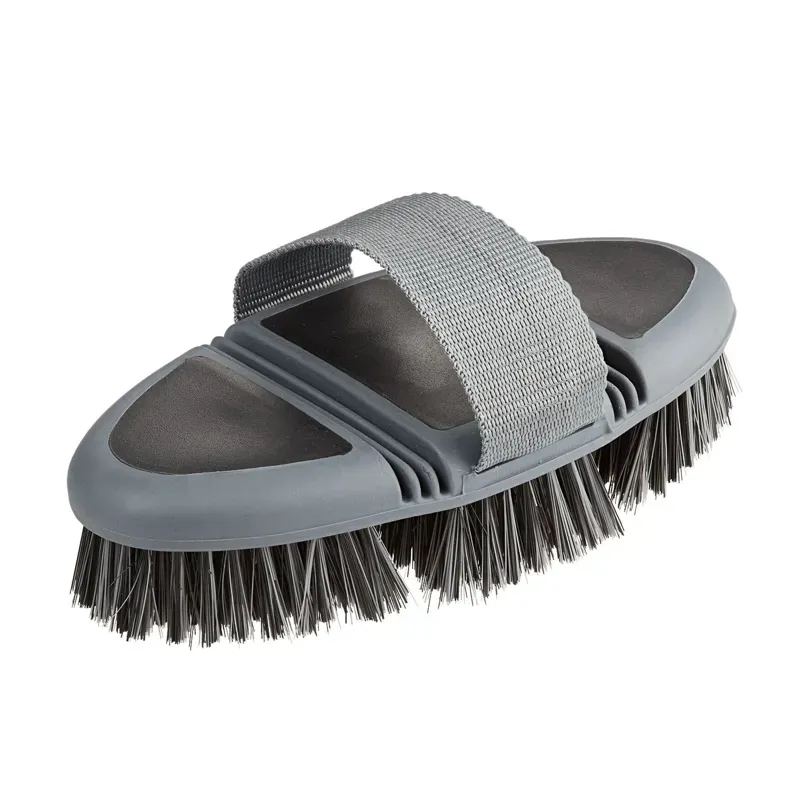 Bitz Two Tone Rubber Grip Contour Body Brush in Grey