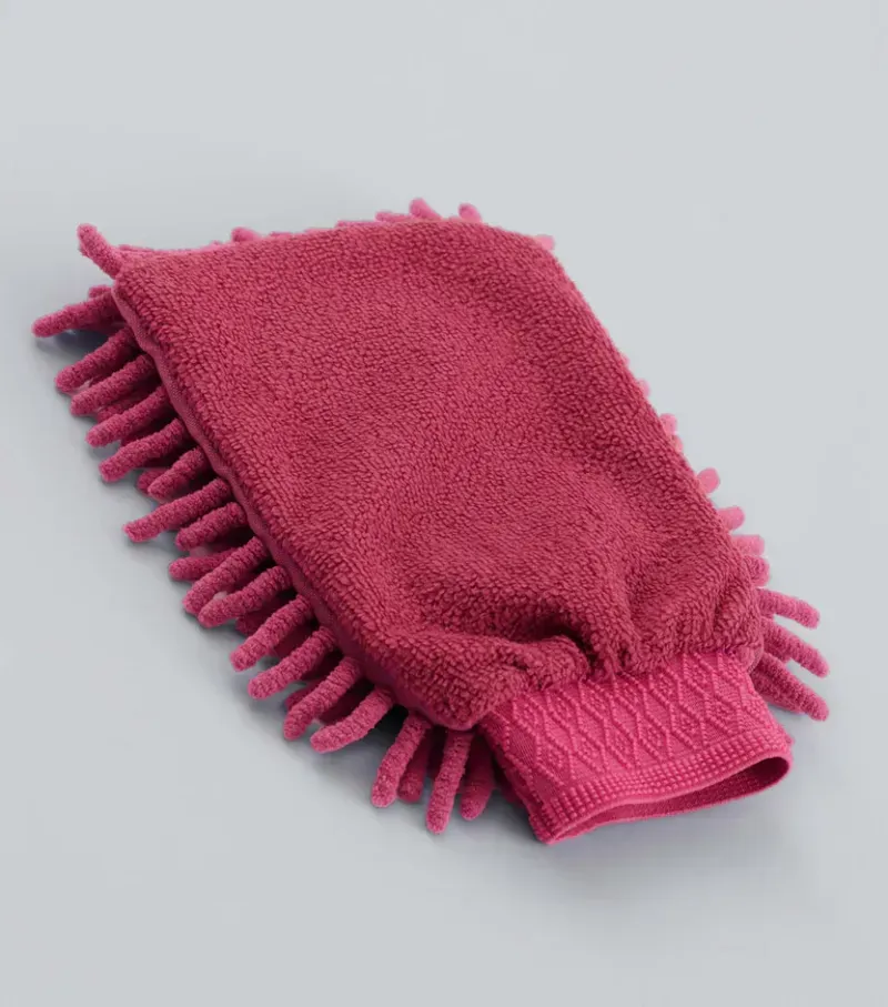 Premier Equine Microfibre Grooming Mitt in Fuchsia-1