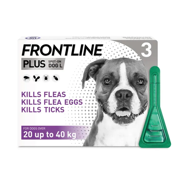 Boehringer-Ingelheim Frontline 3 Pipettes Plus Spot On For Large Dogs 20-40kg