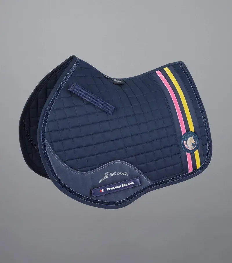 Premier Equine My Jack Cotton GP/Jump Glitter Pony Saddle Pad in Navy