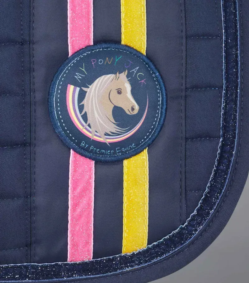 Premier Equine My Jack Cotton GP/Jump Glitter Pony Saddle Pad in Navy-2