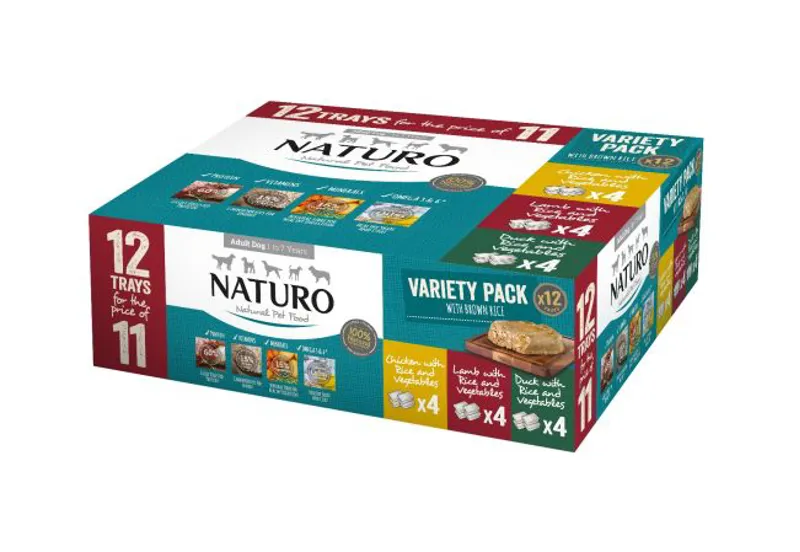 Naturo Adult Variety with Rice and Veg Trays 12 for 11 x 400g