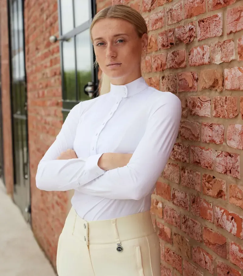 Navarra Long Sleeve Competition Shirt / White uk-1