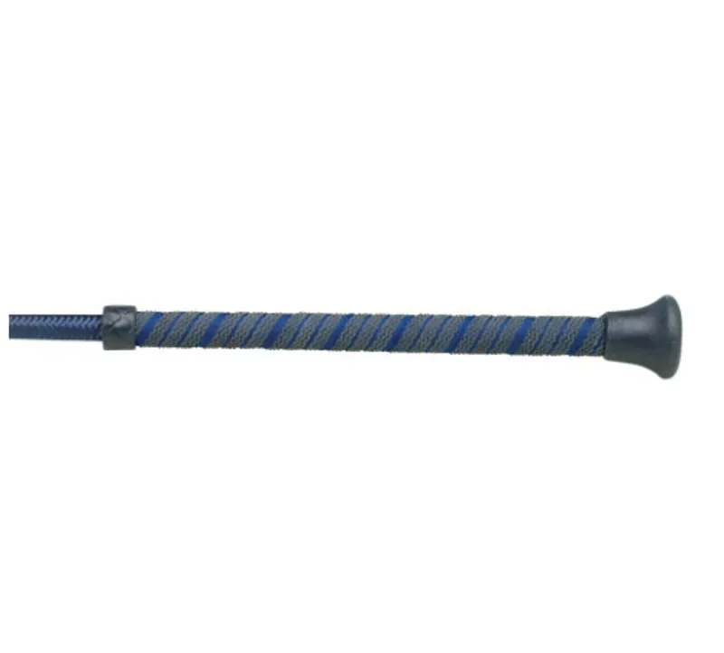 Hy Equestrian Schooling Whip Spiral Sure Grip Handle in Navy