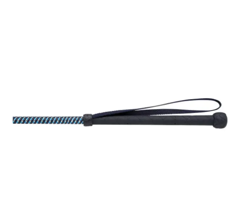 Hy Equestrian Metallic Riding Whip in Navy/Light Blue