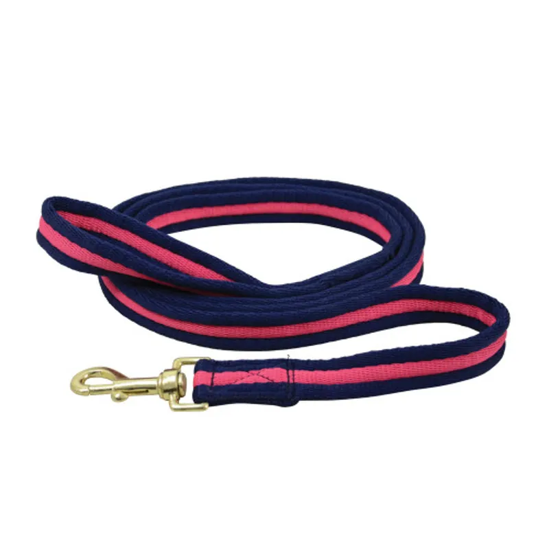 Hy Soft Webbing Lead Rein Without Chain in Navy/Pink