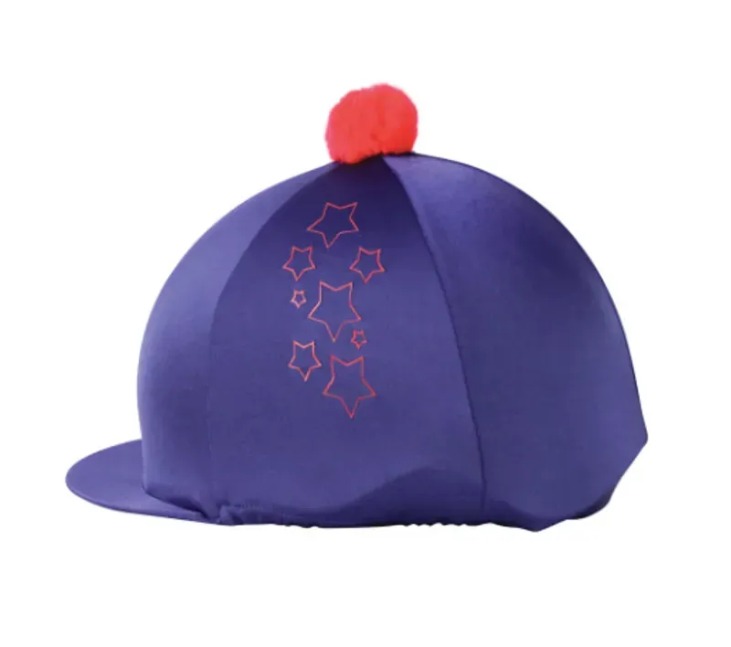 Hy Equestrian Stella Hat Cover in Navy/Red