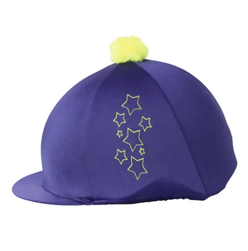 Hy Equestrian Stella Hat Cover in Navy/Yellow