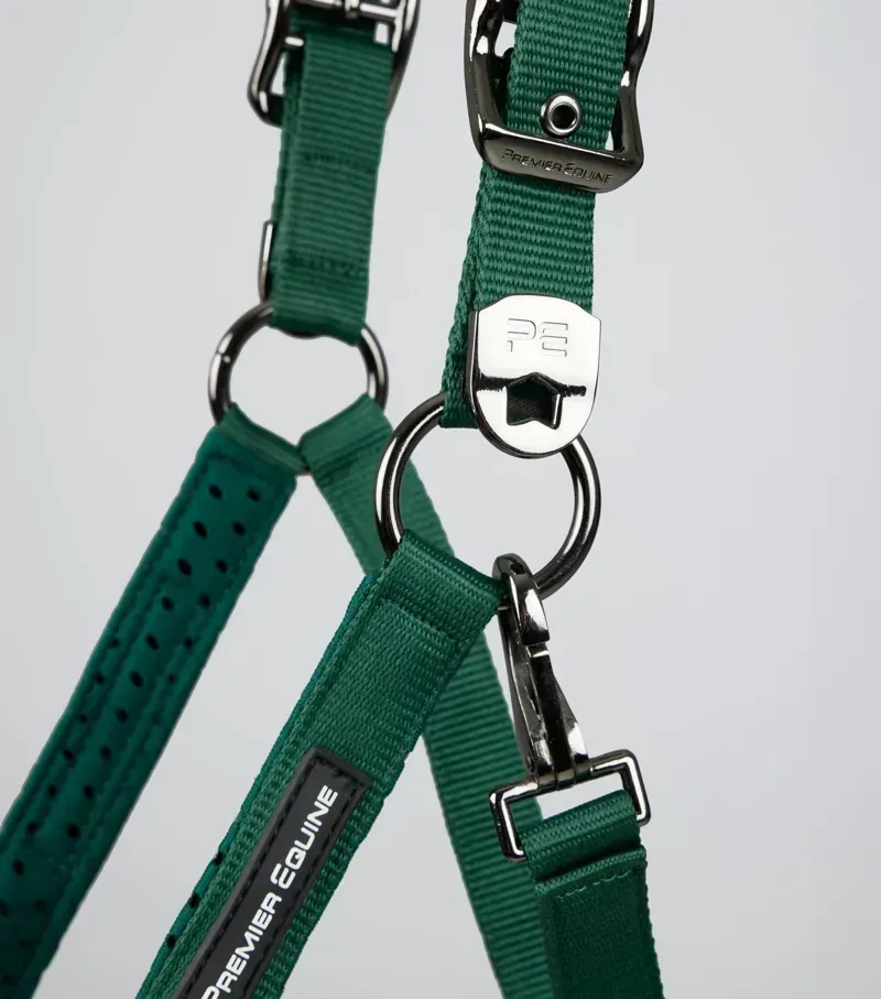 Premier Equine Necto 3D Mesh Head Collar With Lead Rope in Green-2