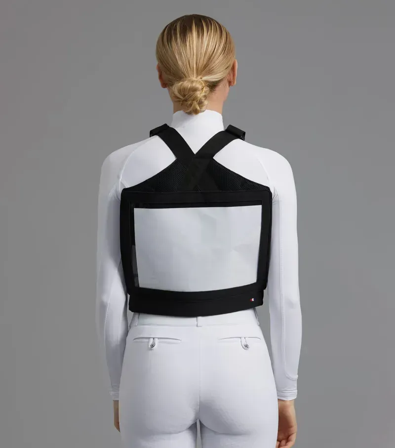 Premier Equine Neoprene Adjustable Number Competition Bib in Black-1