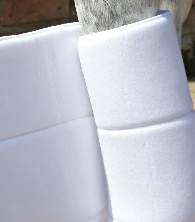 Premier Equine Horse No-Bow Bandage Wraps in White-1