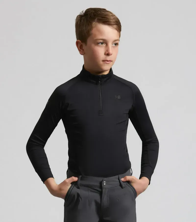 Premier Equine Junior Ombretta Technical Riding Top in Black