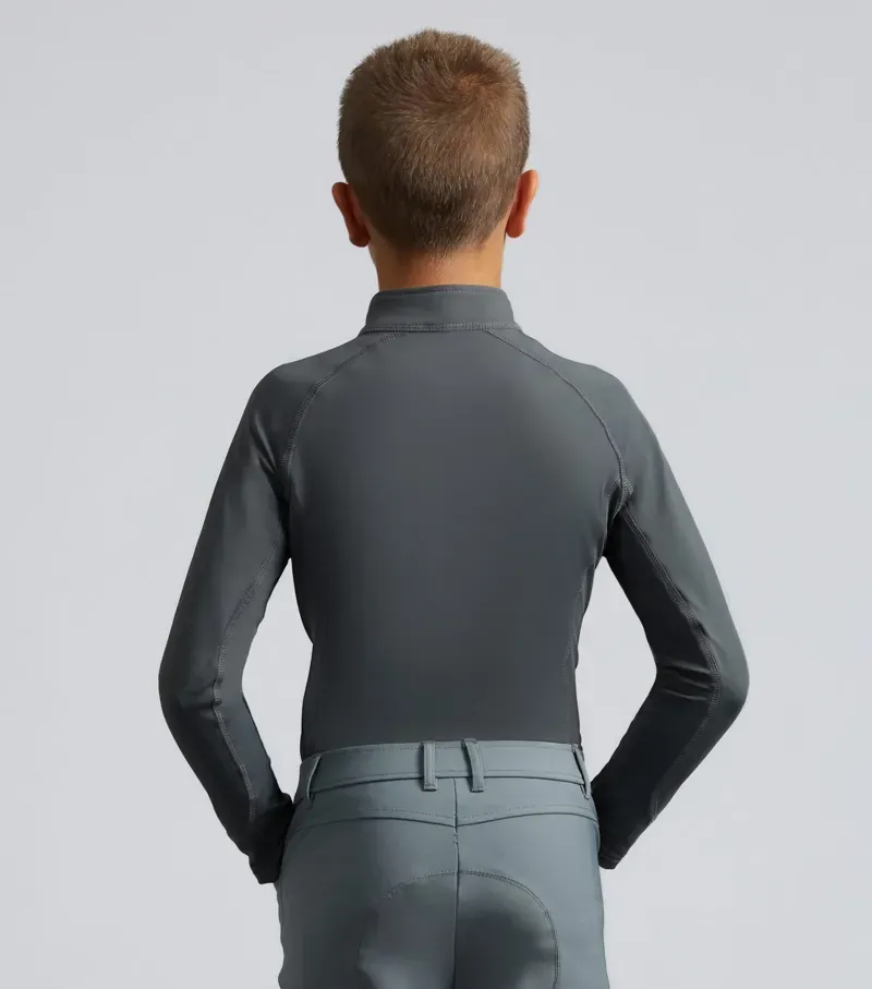 Premier Equine Junior Ombretta Technical Riding Top in Anthracite Grey-3