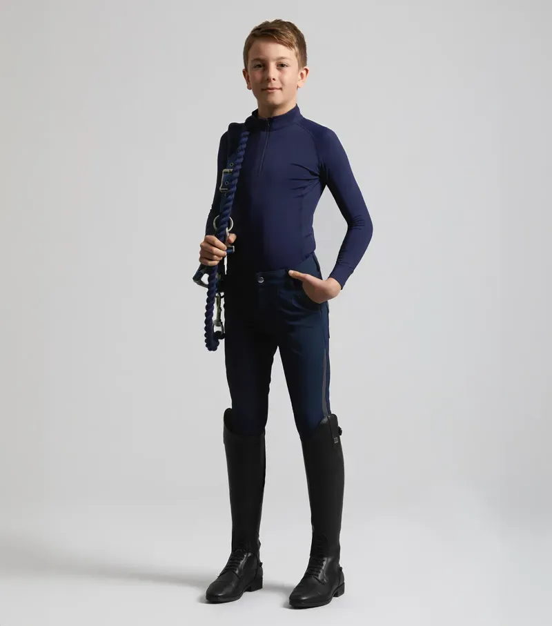 Premier Equine Junior Ombretta Technical Riding Top in Navy-1