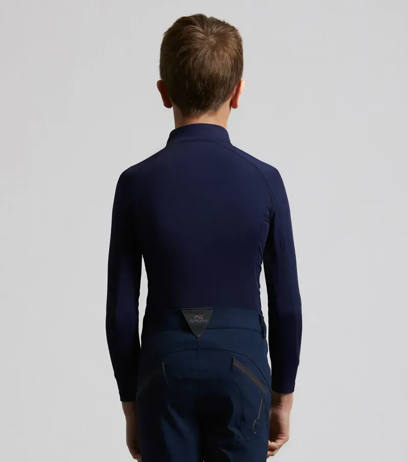 Premier Equine Junior Ombretta Technical Riding Top in Navy-3