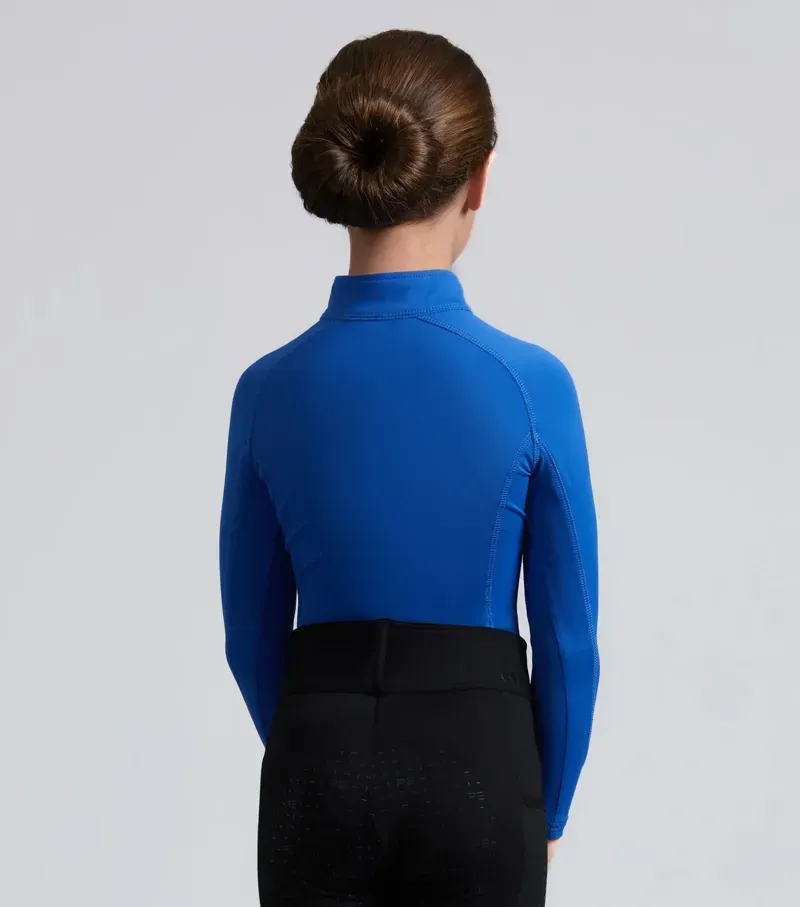 Premier Equine Junior Ombretta Technical Riding Top in Royal Blue-3