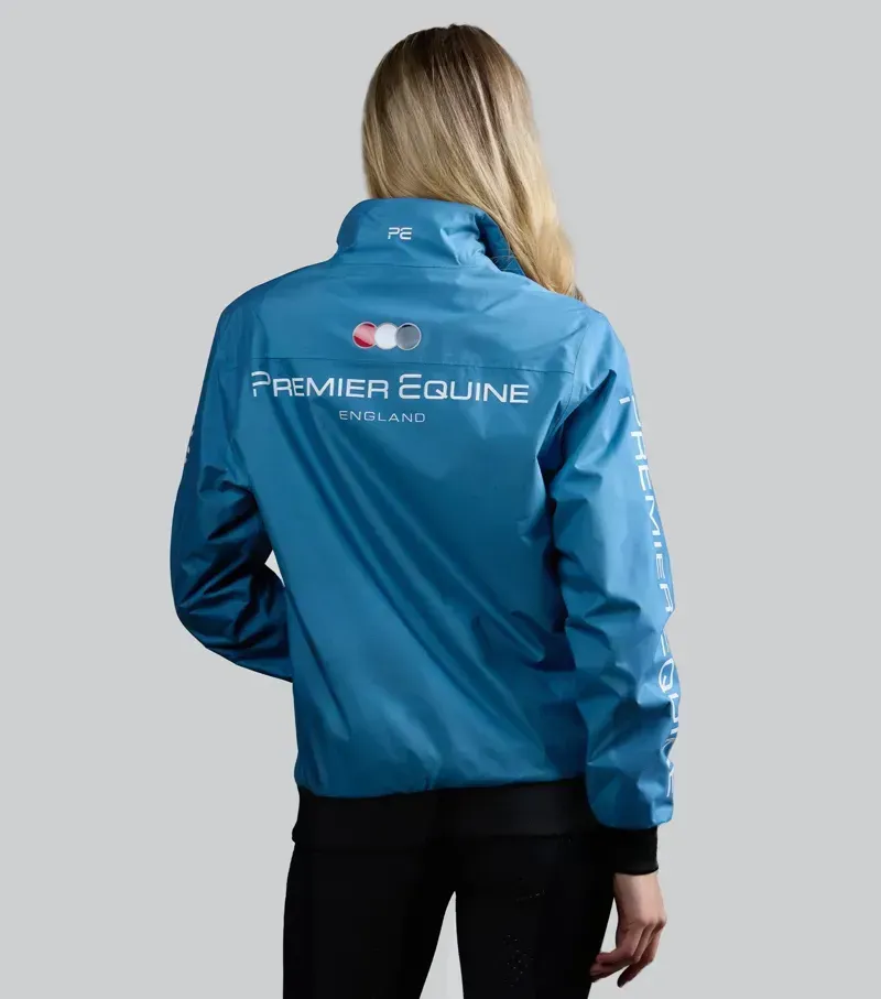 Premier Equine Womens Omnia Waterproof Riding Jacket in Azure Blue-1