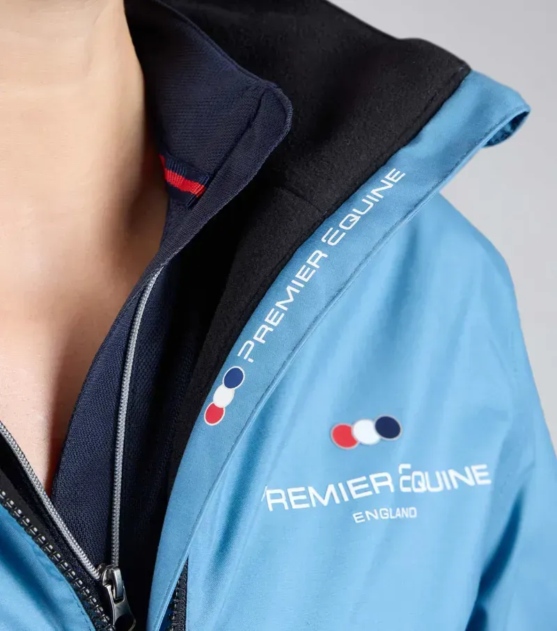 Premier Equine Womens Omnia Waterproof Riding Jacket in Azure Blue-3