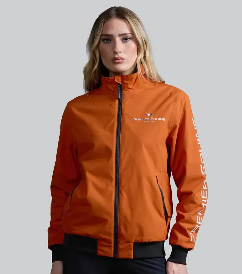 Premier Equine Womens Omnia Waterproof Riding Jacket in Burnt Orange